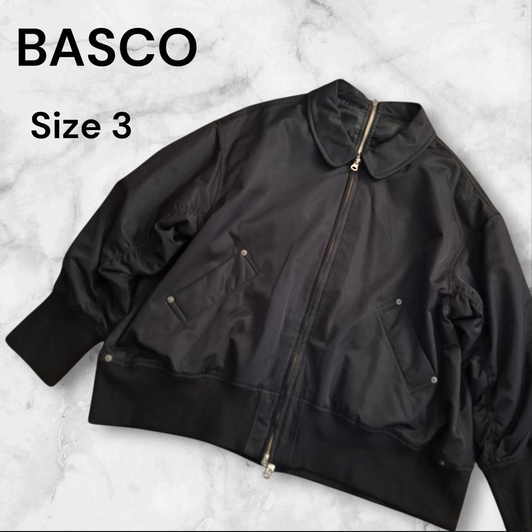 BASCO バスコ 背面ジッパー ギャザー MA1風 ブルゾン ゆったりサイズ