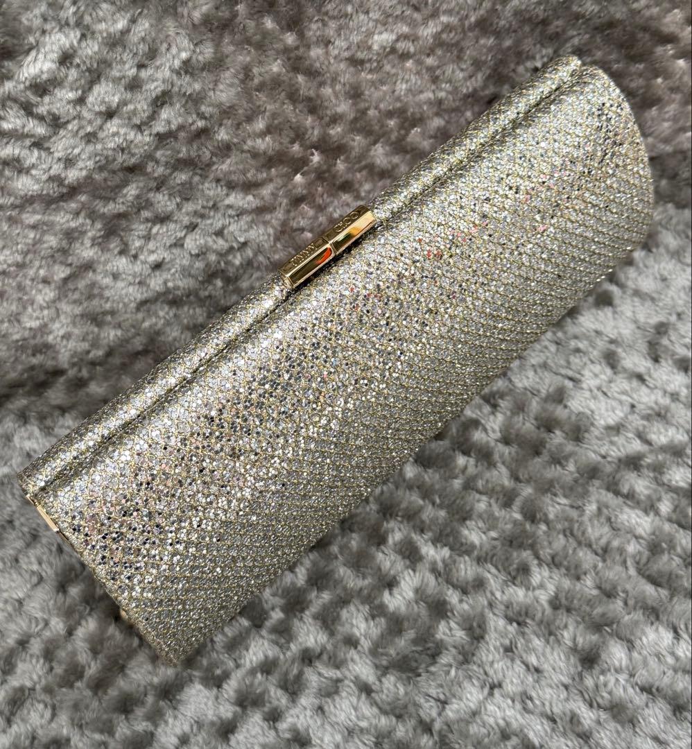 JIMMY CHOO ジミーチュウ　グリッター　クラッチ　シルバー/ゴールド