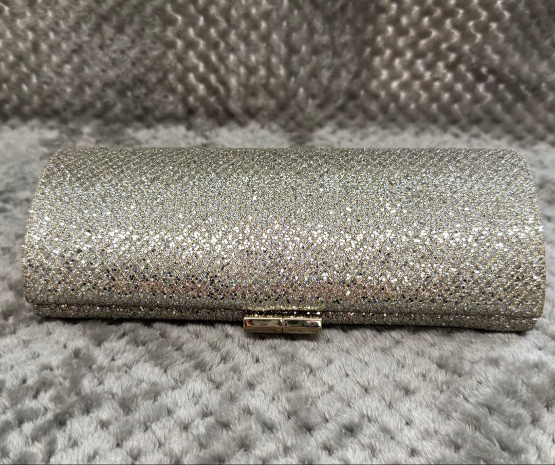 JIMMY CHOO ジミーチュウ　グリッター　クラッチ　シルバー/ゴールド