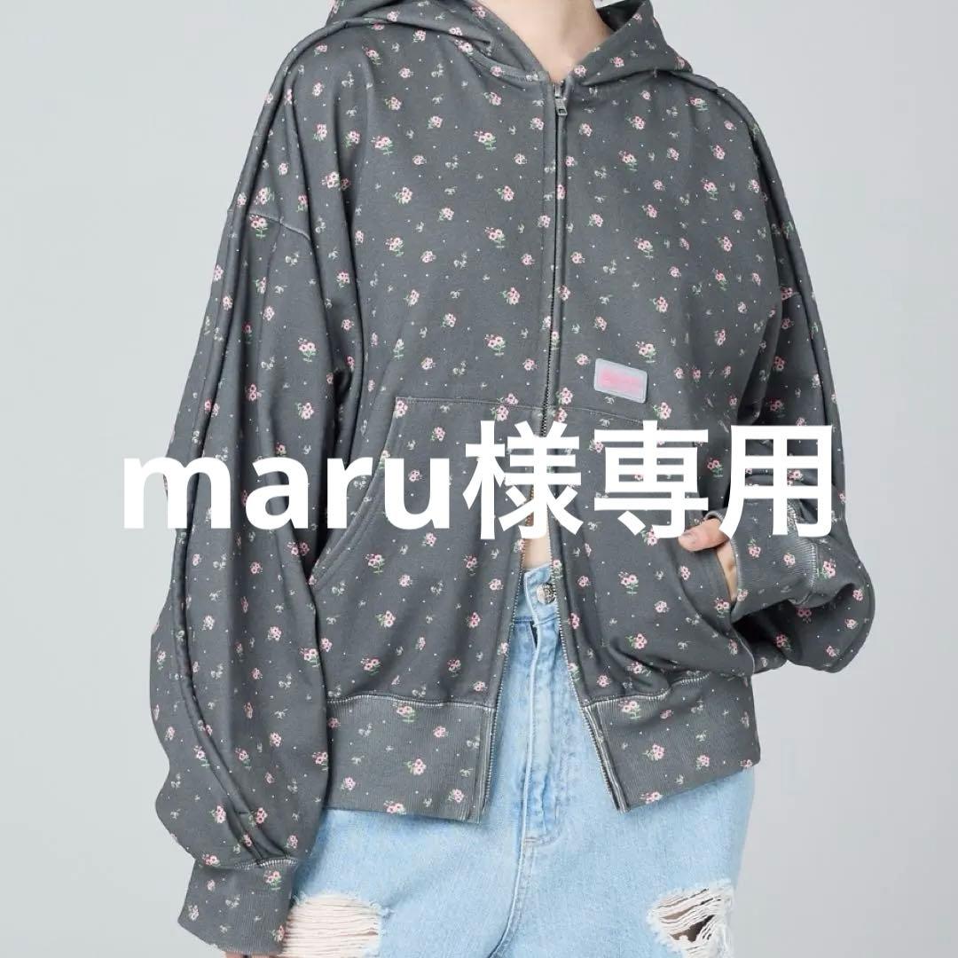 maru little sunny bite パーカー 小花 黒