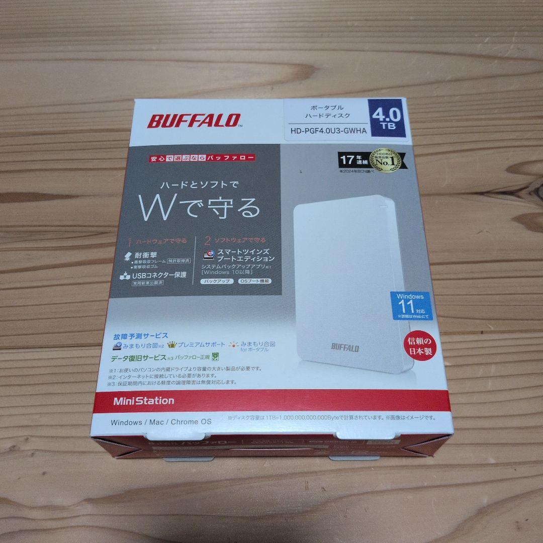 BUFFALO HD-PGF4U3-WHA 4TB 外付けHDD