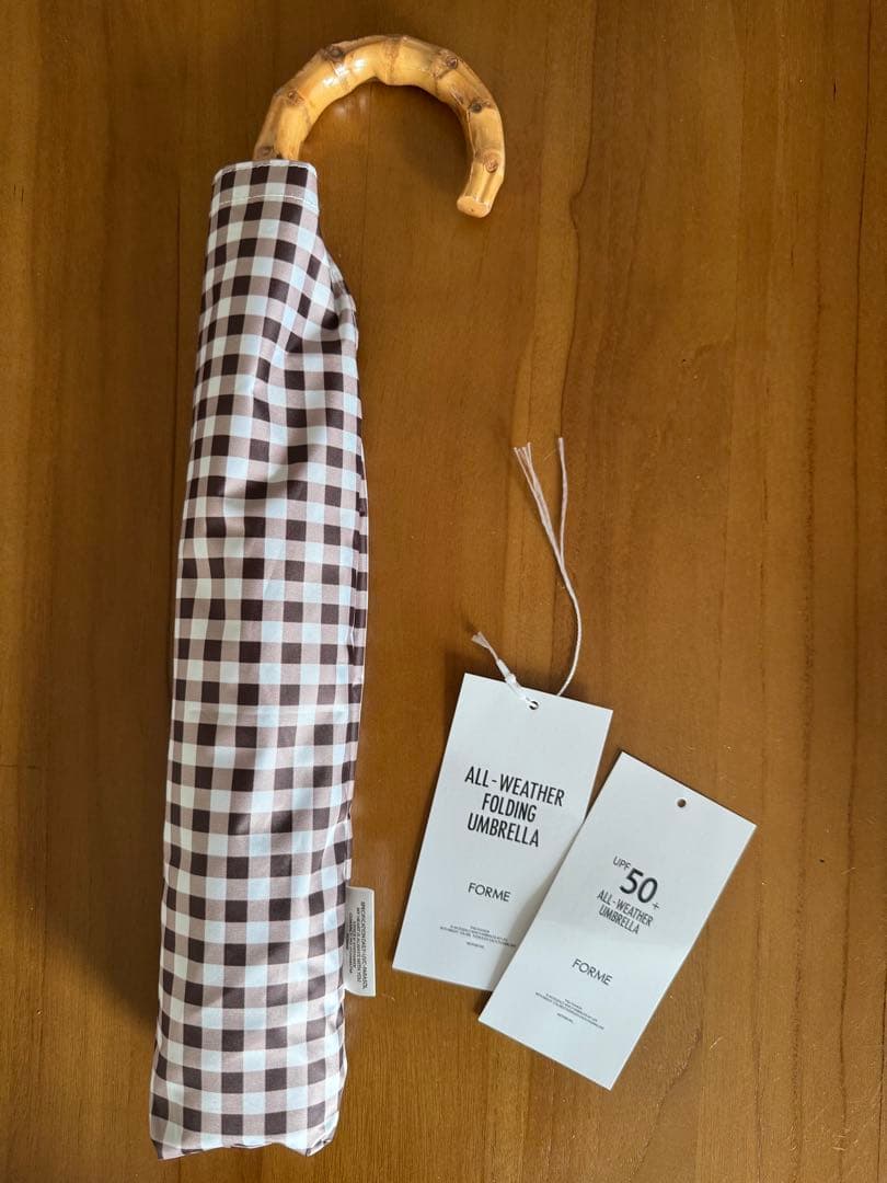 【東原亜希さん】FORMEチェック柄 晴雨兼用折畳傘