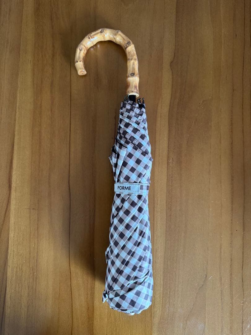 【東原亜希さん】FORMEチェック柄 晴雨兼用折畳傘