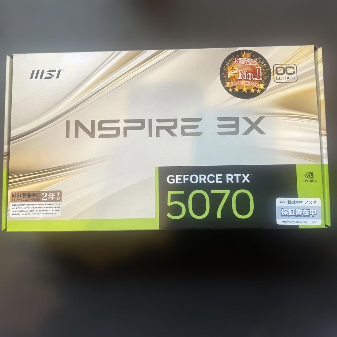 グラフィックボード・グラボ・ビデオカード MSI GeForce RTX 5070 12G INSPIRE 3X OC