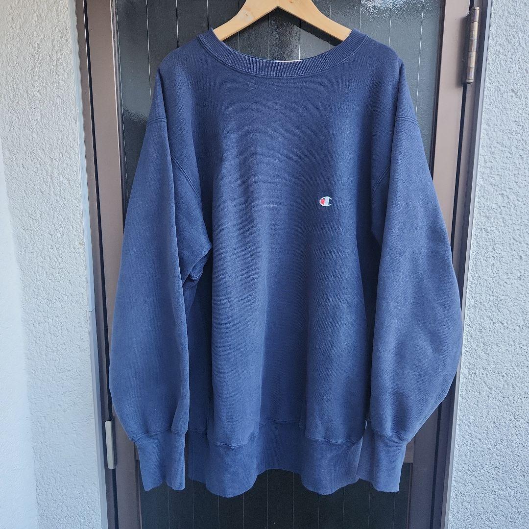 USA製 90s刺繍タグ チャンピオン リバースウィーブ ネイビー XL