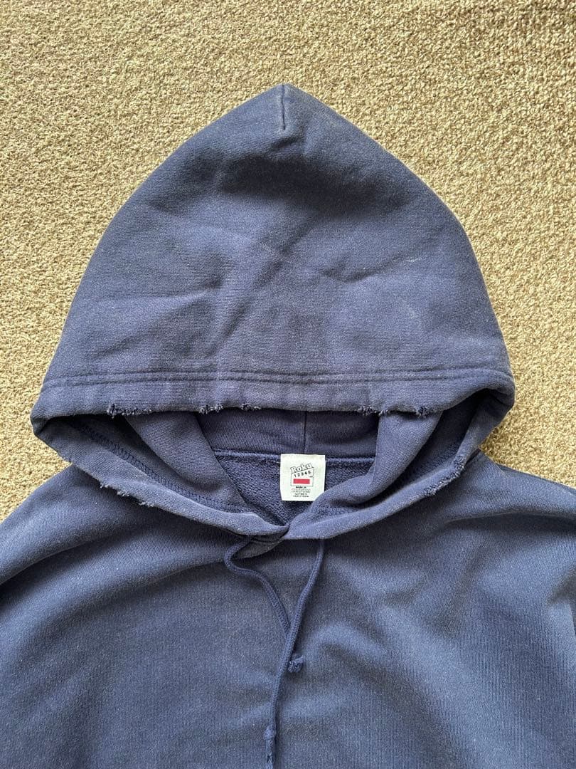 6（ROKU）　ダメージ スウェット フーディー　ネイビー　XLサイズ