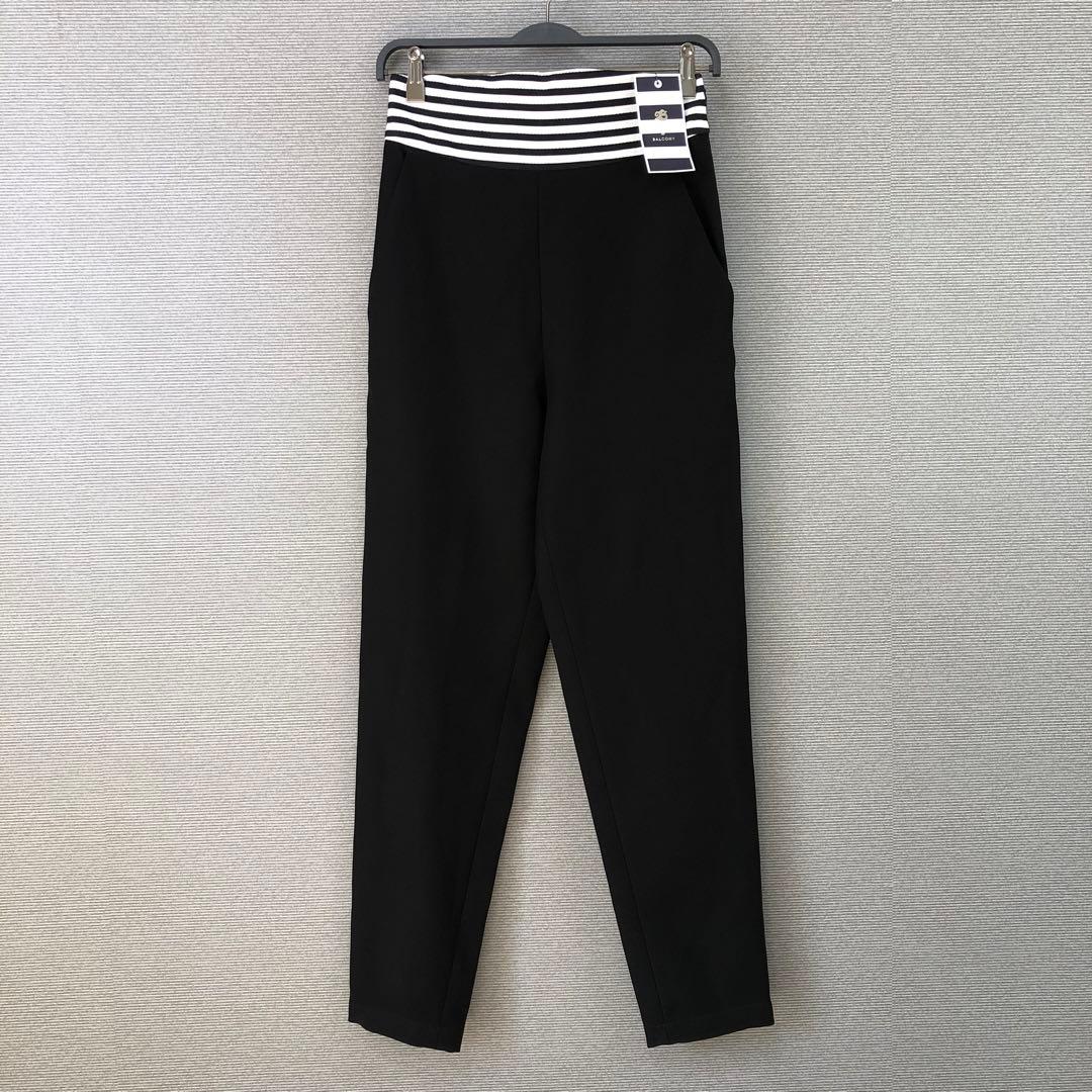 未使用品 BORDERS at BALCONY ハイウエストツイルパンツ 38