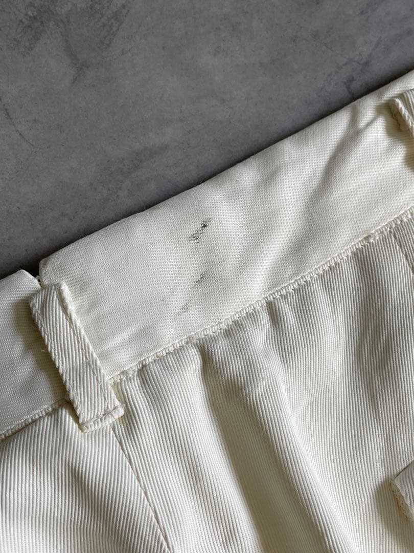 山*鶏様 Special! 50s ホワイトレーヨンギャバスラックス 極太 ロカ