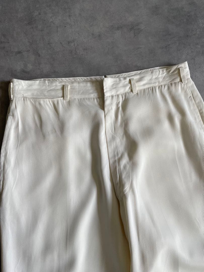 山*鶏様 Special! 50s ホワイトレーヨンギャバスラックス 極太 ロカ