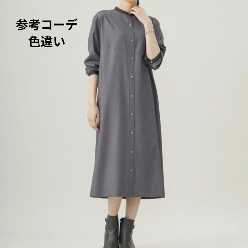 T/Rウォッシャブルギャバ バンドカラー ワンピース ¥31,020