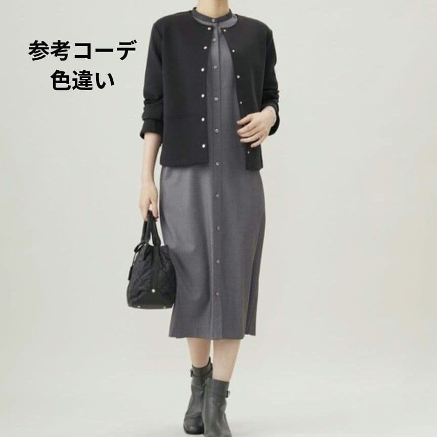 T/Rウォッシャブルギャバ バンドカラー ワンピース ¥31,020