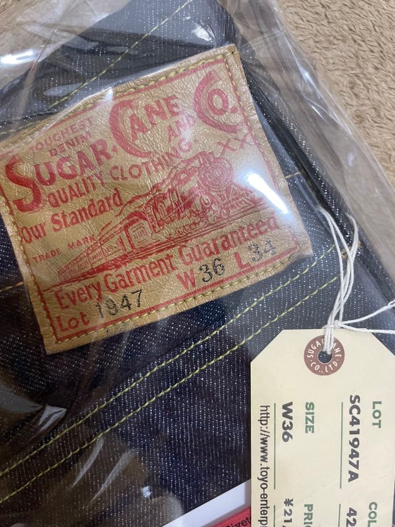 新品未使用　シュガーケーンSC41947A w36 赤耳　セルビッジ