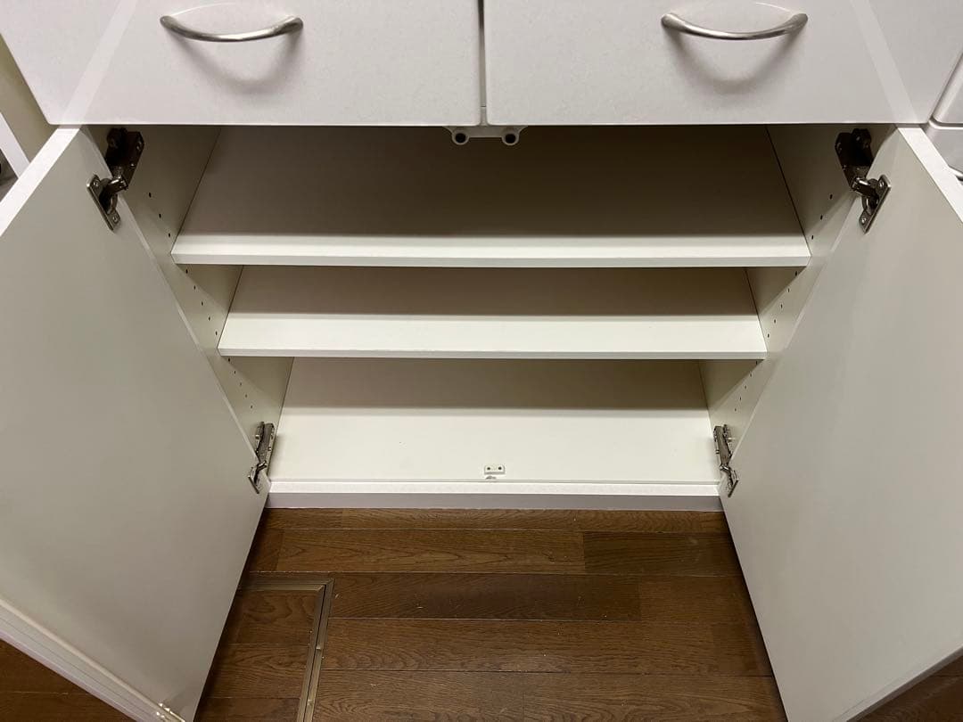 綾野製作所　キッチンボード　天板大理石調ホワイト