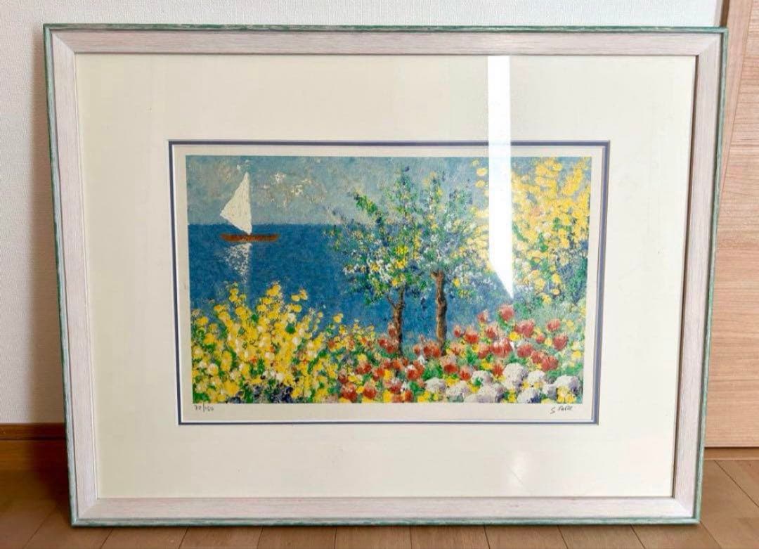 【サイン入・美品】イタリアの人気画家セルジオ・ファーレ　リトグラフ　64×50