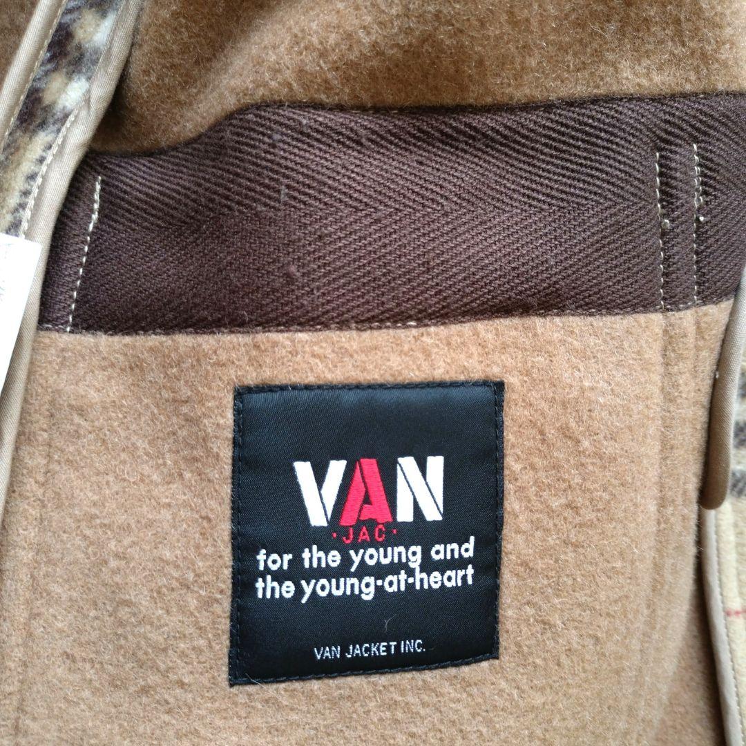 希少✨ヴァンヂャケット　ダッフルコート　チェック　総柄　ブラウン