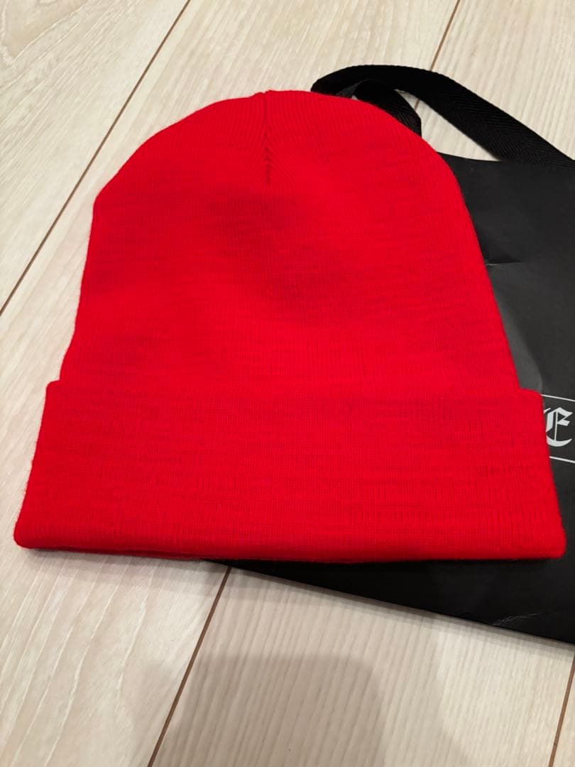 未使用　CHROME HEARTS レッド ニット帽　ビーニー　クロムハーツ