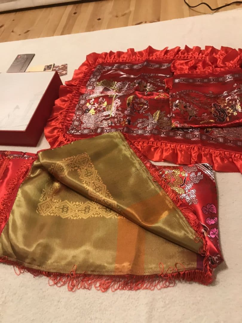 ★お値下げ中！10%OFF★蜀錦　ベッドカバー　枕カバー　刺繍