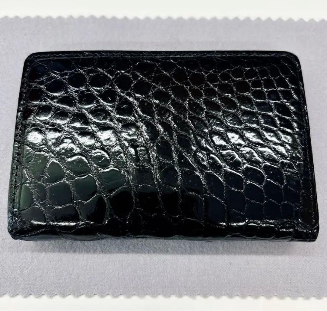 ふじこの部屋 【池田工芸】クロコダイル 名刺ケースブラック