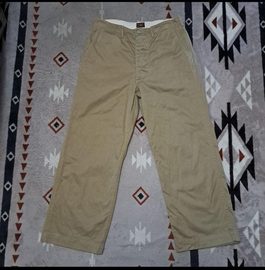 リアルマッコイズ メタルボタン ベージュチノパン W34