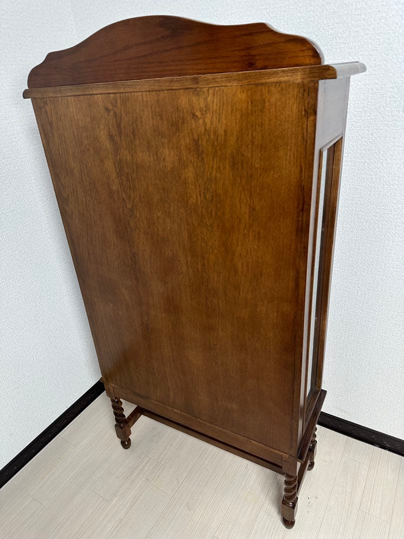 英国 西洋 アンティーク調 サイドキャビネット 飾り棚 ツイストレッグ※i4※