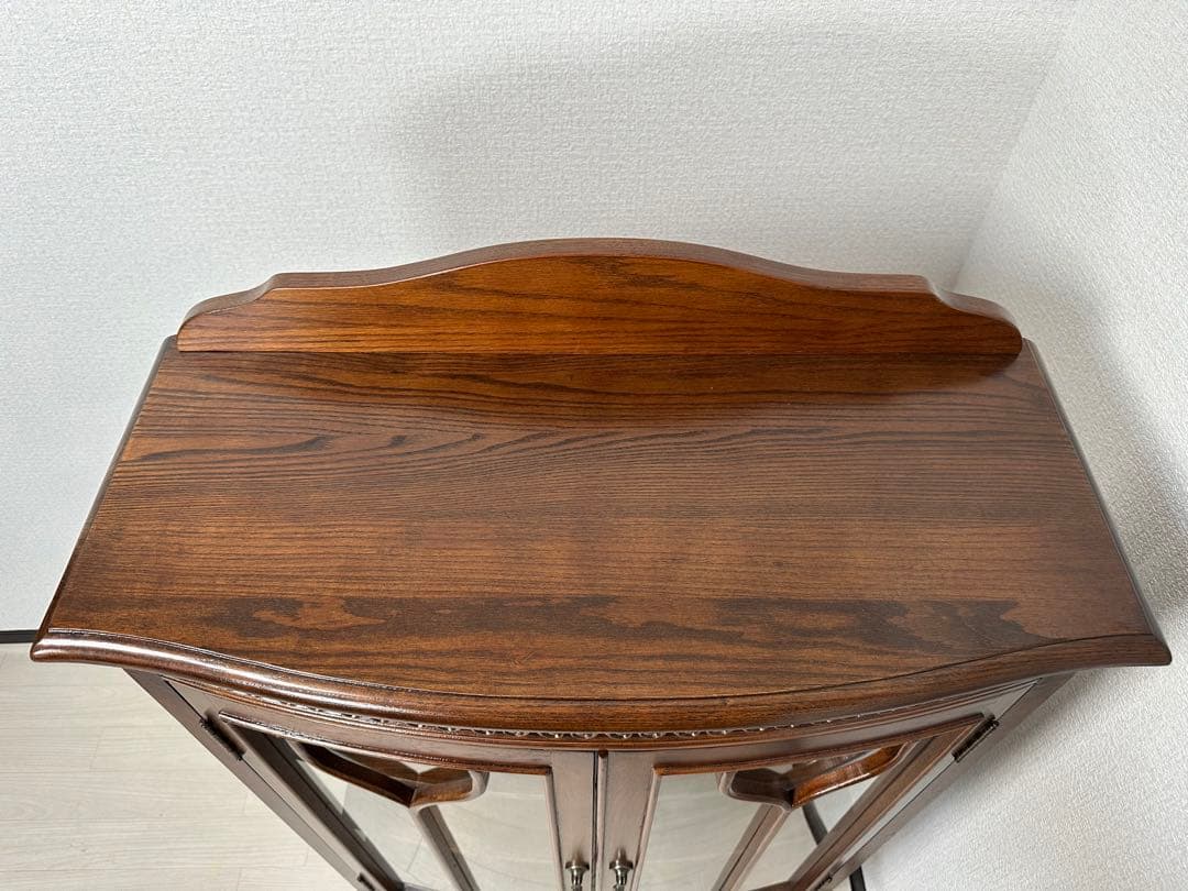 英国 西洋 アンティーク調 サイドキャビネット 飾り棚 ツイストレッグ※i4※