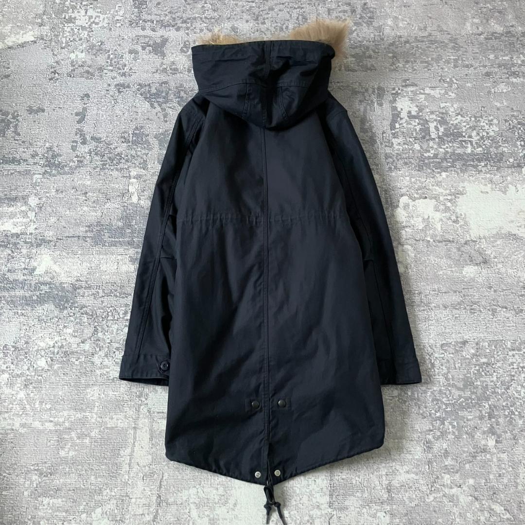 【3WAY】フレッドペリー モッズコート ライナー ラクーンファー 刺繍 M 紺