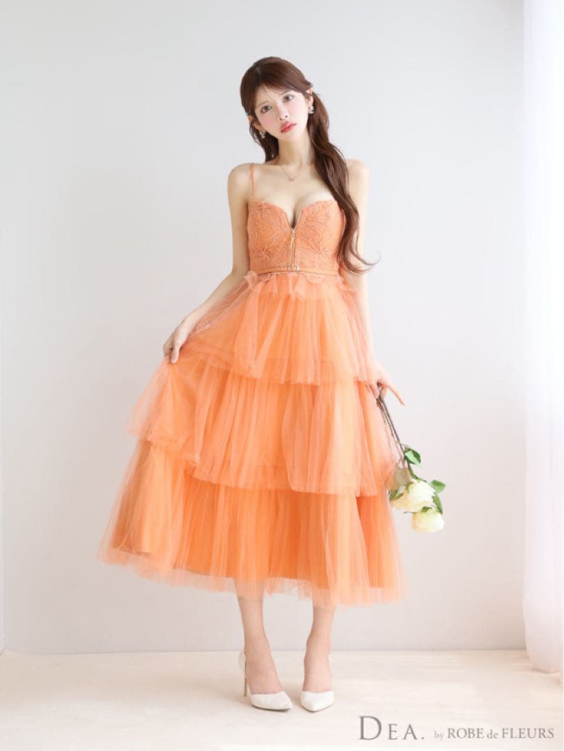 ROBE de FLEURS オレンジドレス