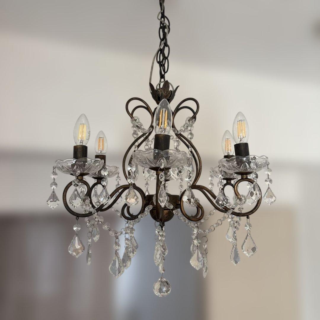 アンティーク風クリスタルシャンデリア 6灯