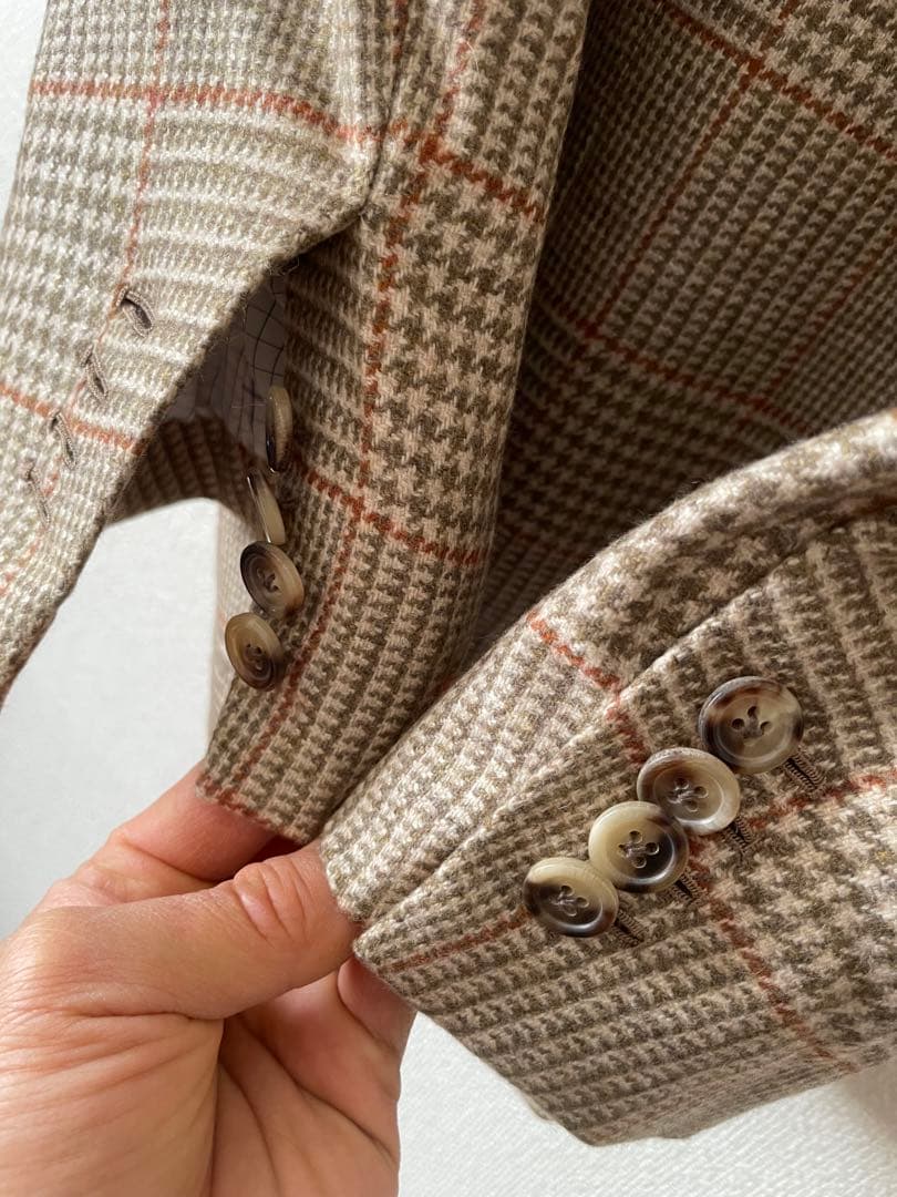 【新品未使用】BORRELLI テーラードジャケット ハウンドトゥース　ボレッリ