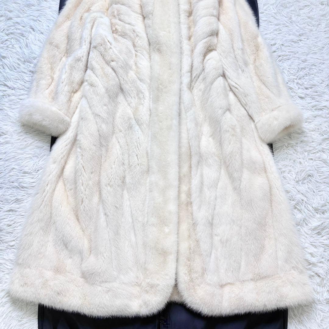 激レア FENDI マキシ丈 パールミンクファー ロングコート 本毛皮 毛並み◎