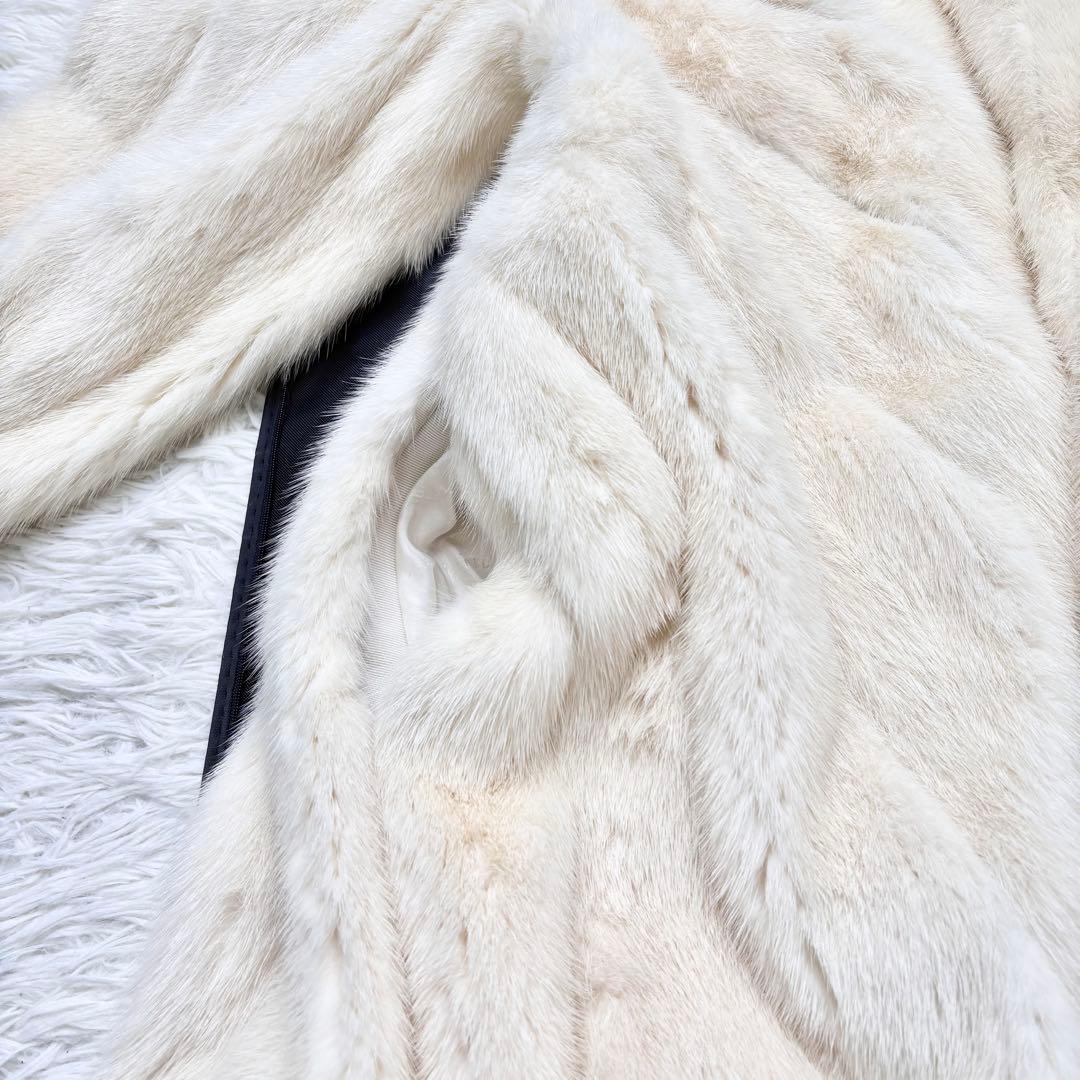 激レア FENDI マキシ丈 パールミンクファー ロングコート 本毛皮 毛並み◎