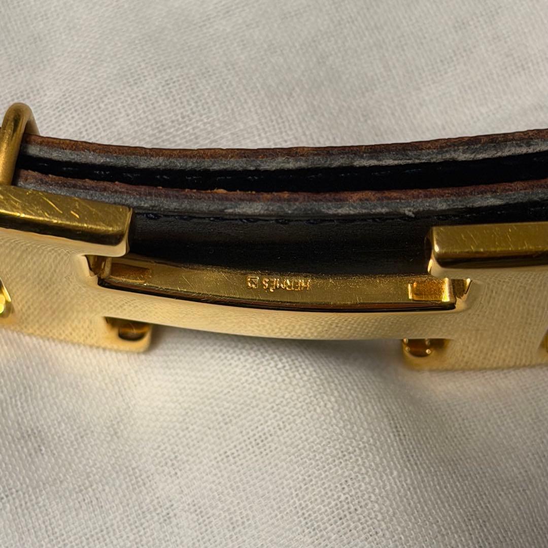 エルメス バックルベルト75cm リバーシブル ゴールドバックル 正規品