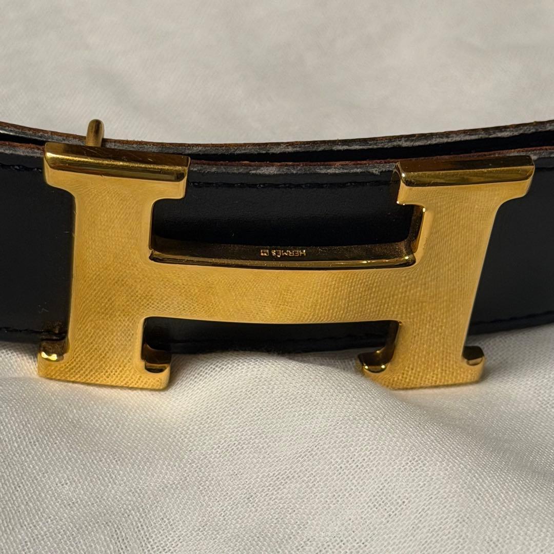 エルメス バックルベルト75cm リバーシブル ゴールドバックル 正規品