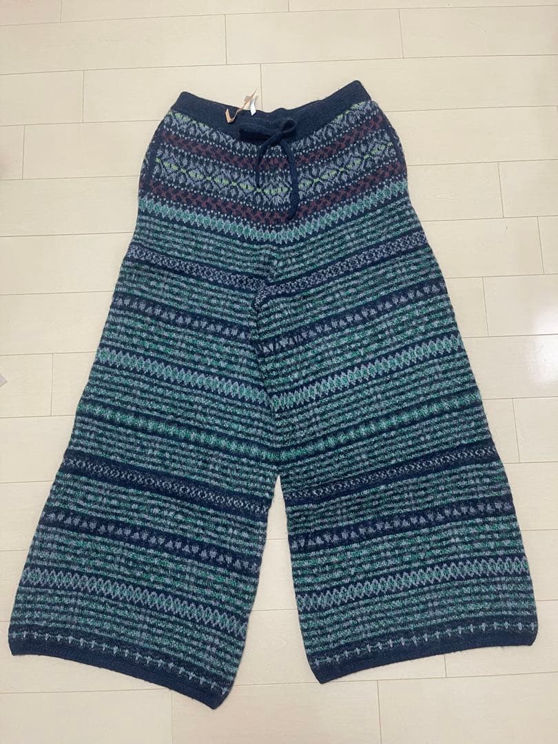 45rpm ウール100% ジャガードニットパンツ カウチンパンツ 0