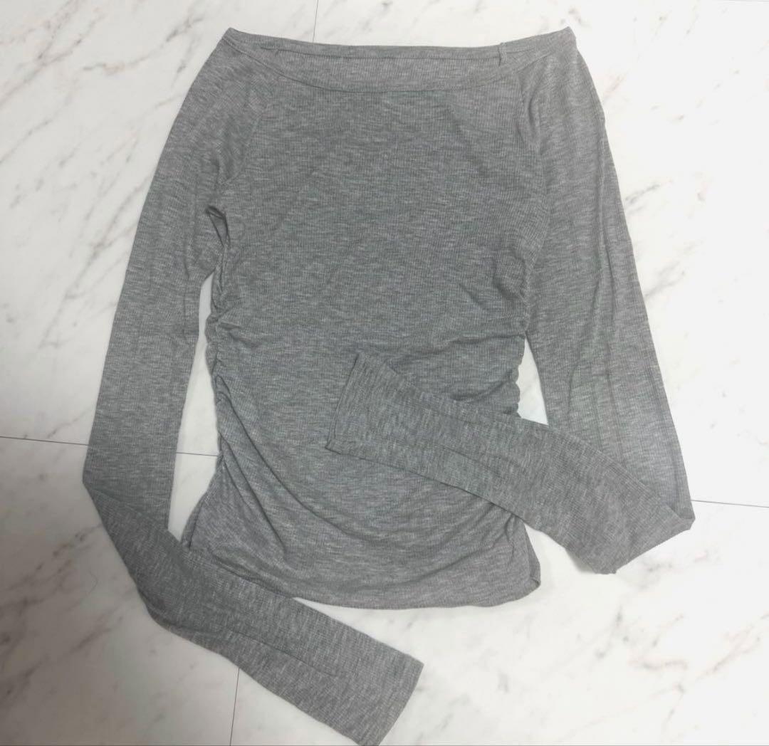 【試着のみ】2025✨️完売品シアーテレコレイヤーカットトップス シルク混 グレー