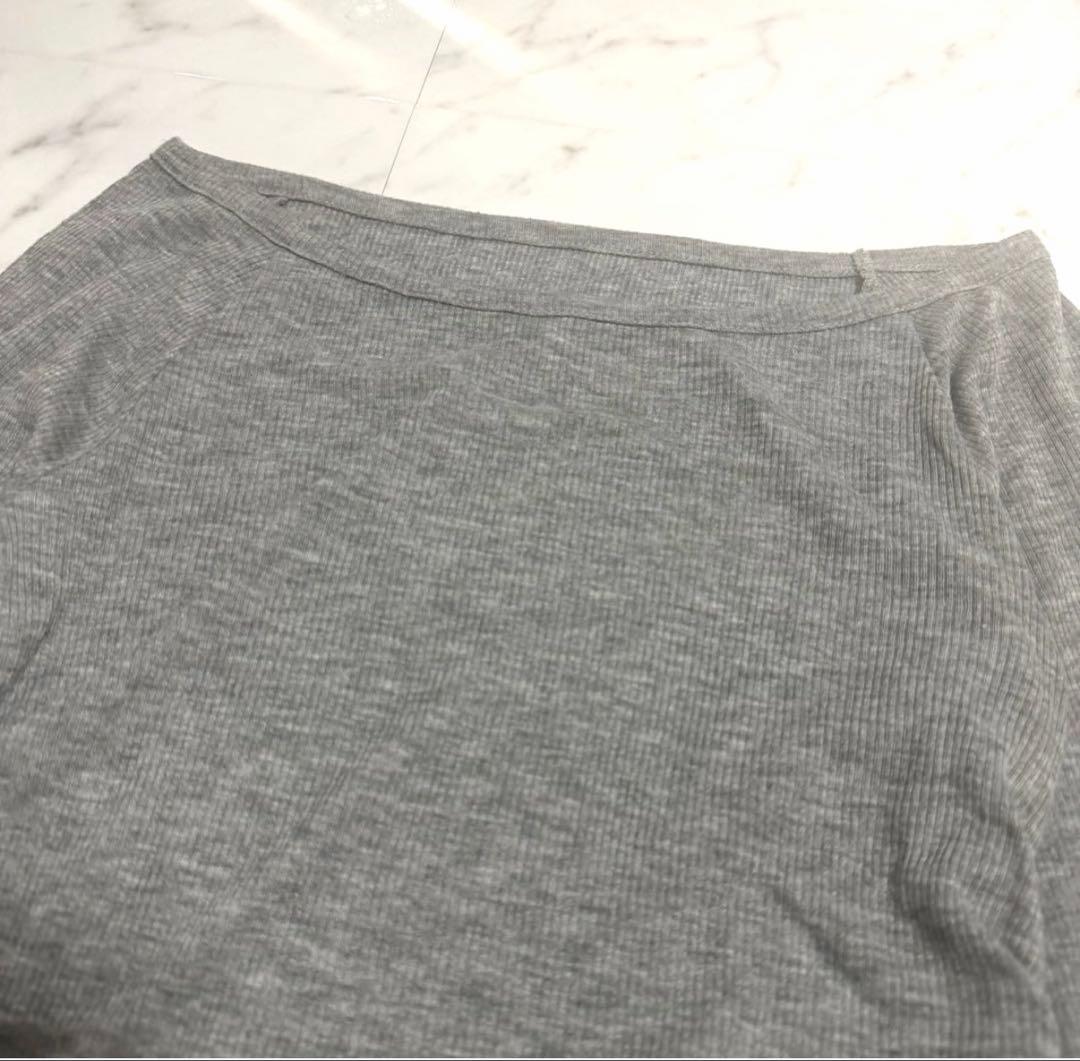 【試着のみ】2025✨️完売品シアーテレコレイヤーカットトップス シルク混 グレー