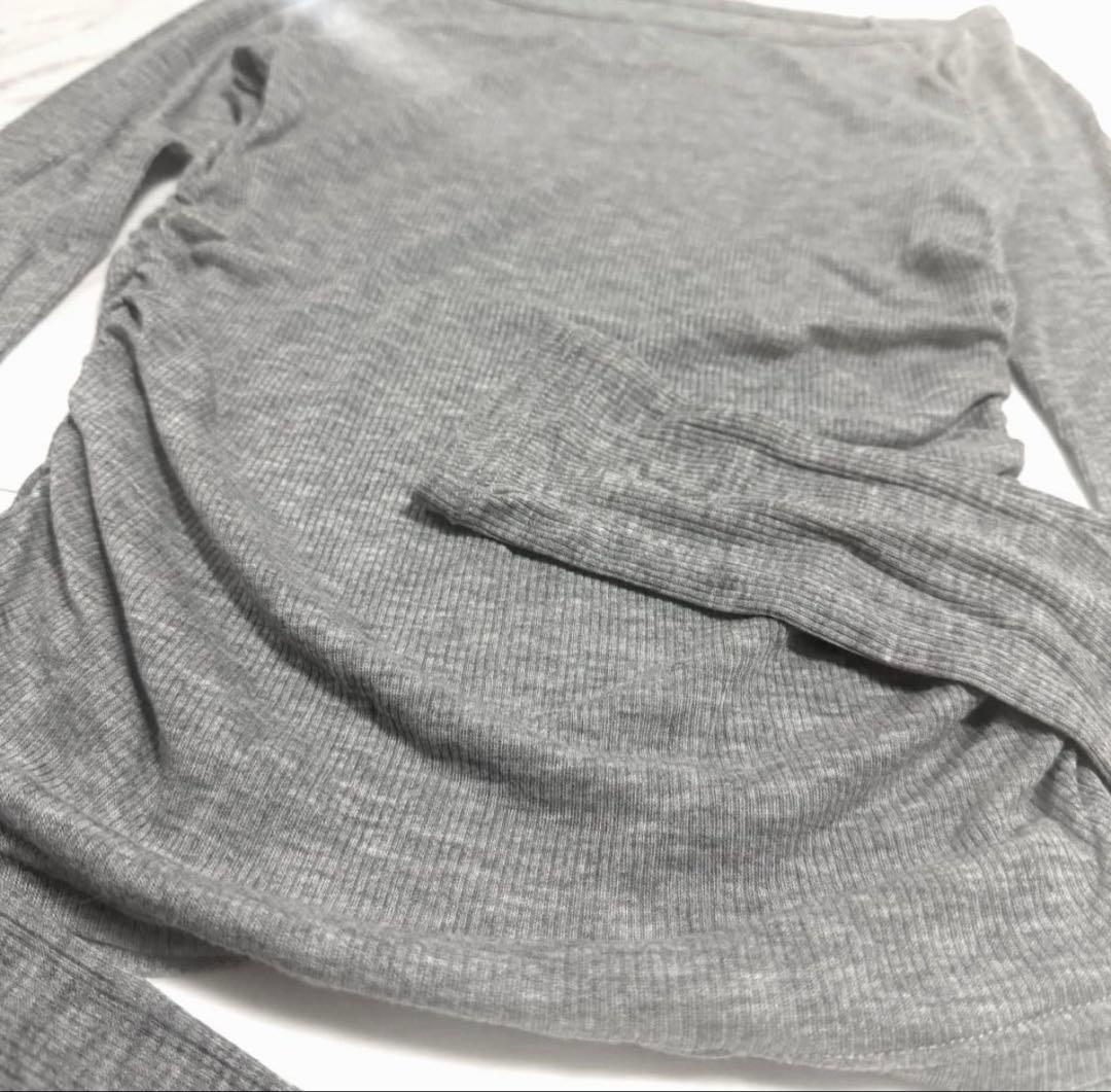 【試着のみ】2025✨️完売品シアーテレコレイヤーカットトップス シルク混 グレー