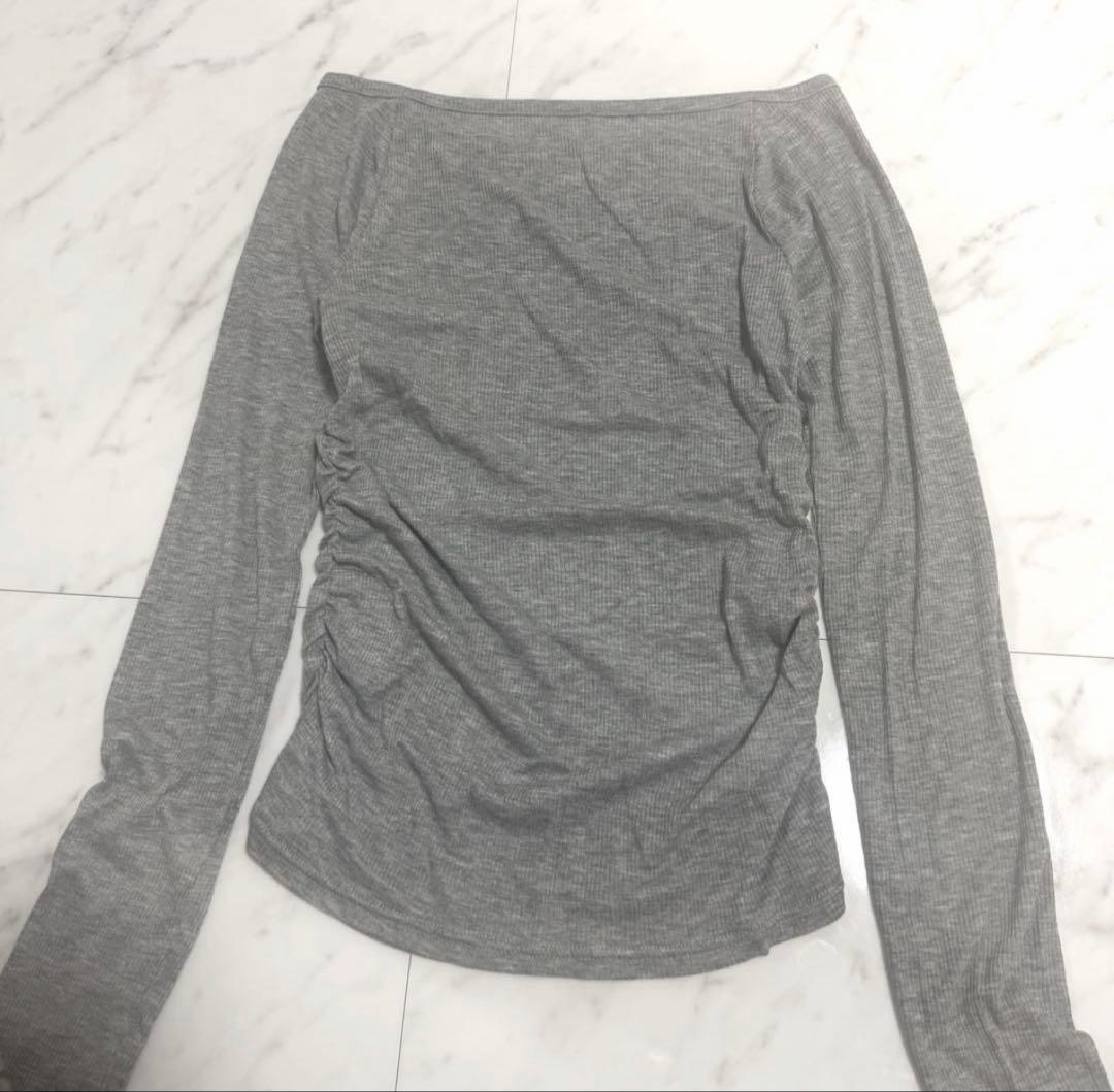 【試着のみ】2025✨️完売品シアーテレコレイヤーカットトップス シルク混 グレー