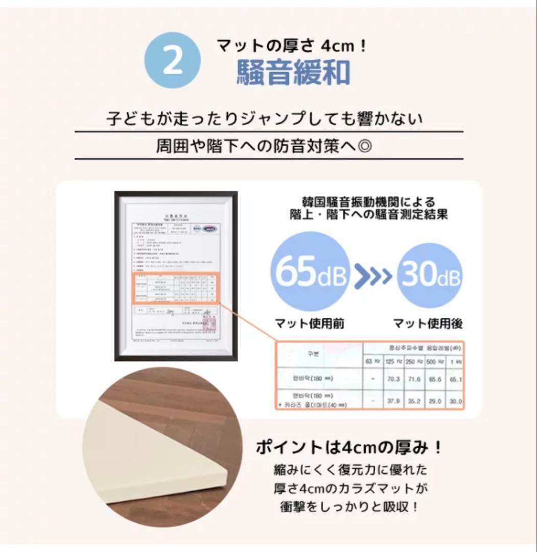 グレー ベビーサークル用マット 4cm厚