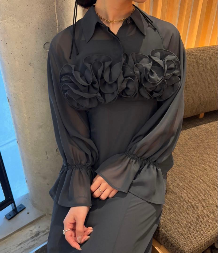 スーツ・フォーマル・ドレス Frill shirt layered dress M et.UNiVER