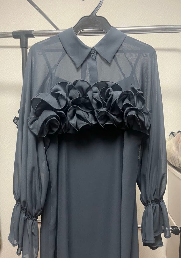 スーツ・フォーマル・ドレス Frill shirt layered dress M et.UNiVER