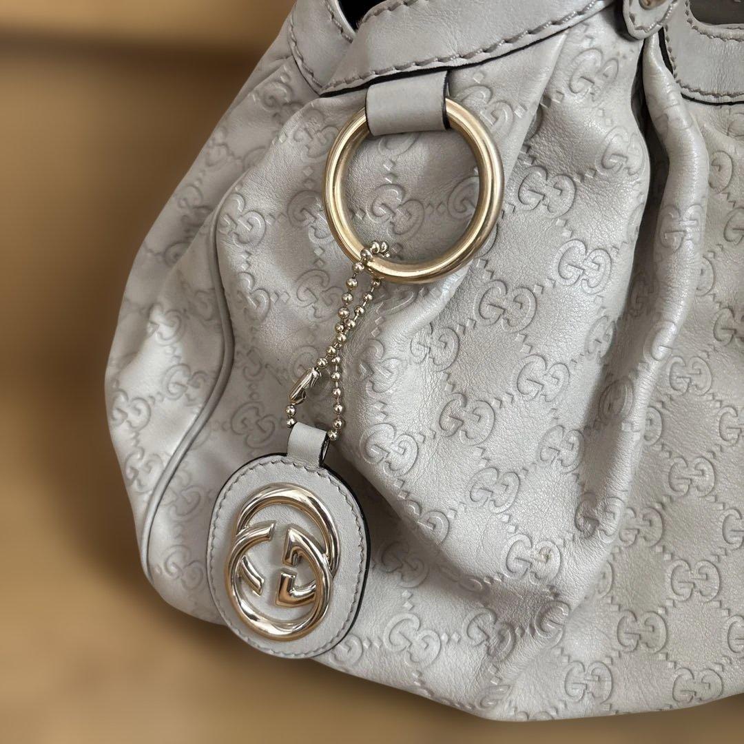 Gucci GGパターン ハンドバッグ グレー