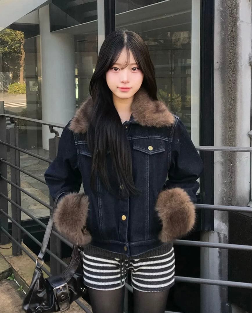 emmy 2WAYファータッチデニムジャケット 即日発送可