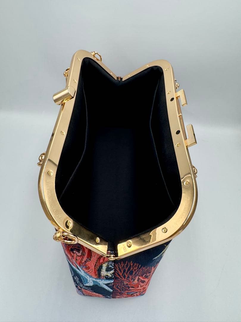 【ハンドメイド】がま口バッグ　海底の世界　ハンドバッグ　3way ＃542