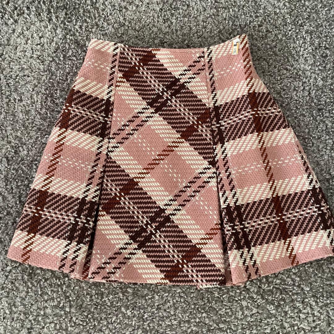 スナイデルSNIDELロービングチェックミニスカート★ピンク