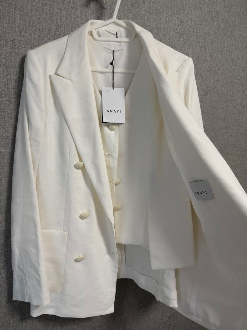 ANAYI アナイ セットアップ ジャケット＋ベスト 38 ホワイト