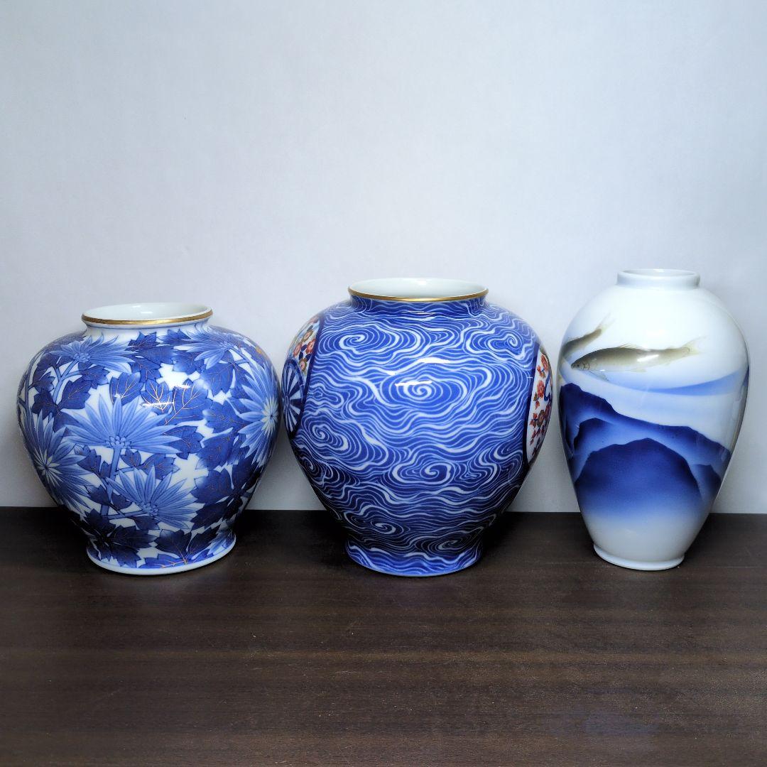 g*7様 オールド香蘭社 花瓶 3点セット