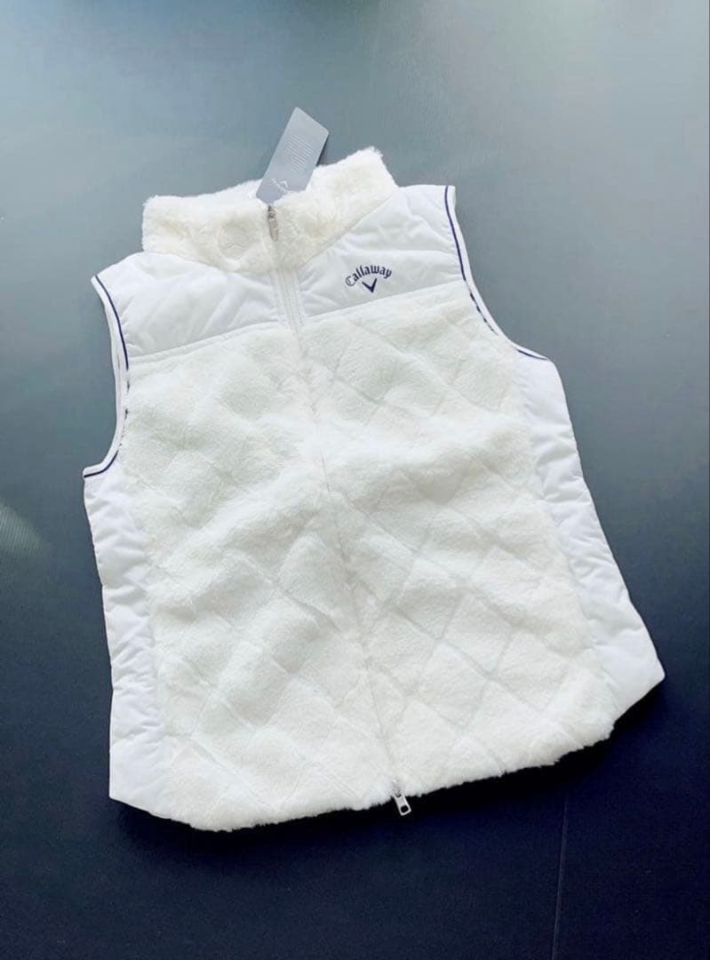 【美品】Callaway ベスト ホワイトLサイズ　キルティング