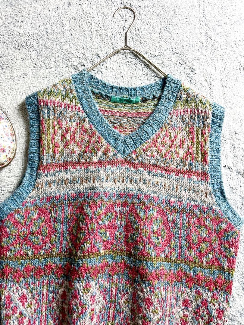 【45R】45rpm アルパカ混 フェアアイル柄ノアランドジャガードベスト 4