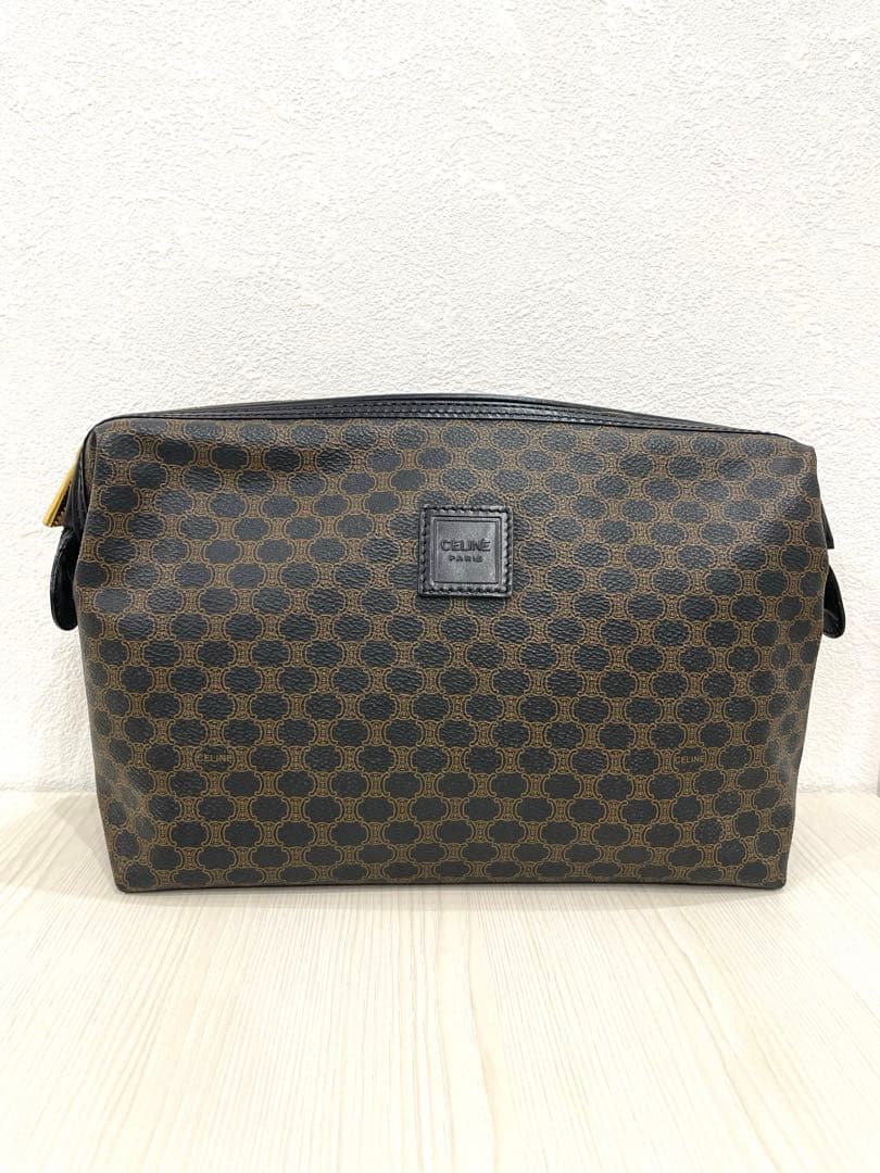 CELINE セリーヌ ブラック マカダム PVC ポーチ クラッチ　バッグ